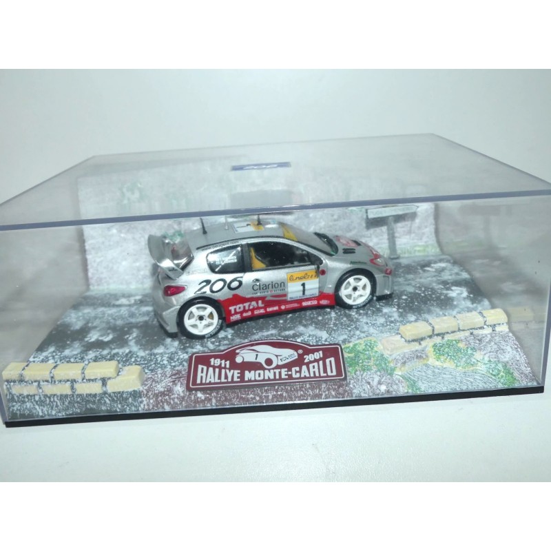 送料無料】プジョーモンテカルロラリー・グロンホルムに：PEUGEOT 206 WRC RALLYE MONTE CARLO 2001 M.  GRONHOLM NOREV 1:43-