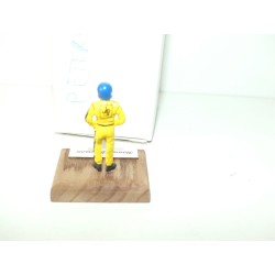 FIGURINE PILOTE F1 R. PETERSON socle bois 1:43 figurine metal peint