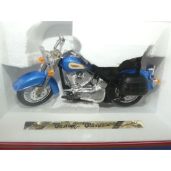 MOTO CUSTOM CLASSIC Bleu GUILOY 1:18