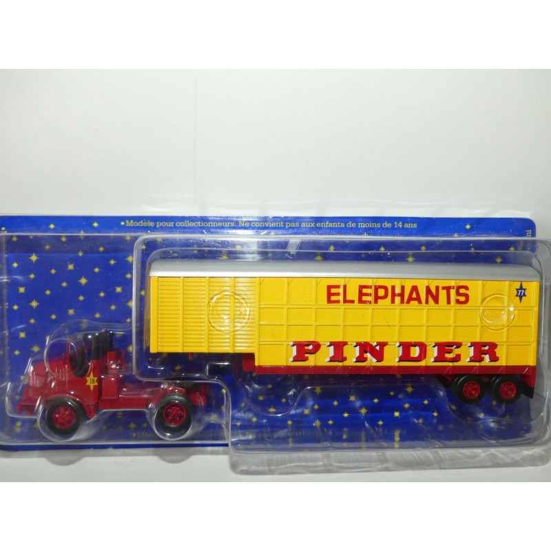 CAMION TRACTEUR DIAMOND ET REMORQUE ELEPHANT CIRQUE PINDER ALTAYA 1:64