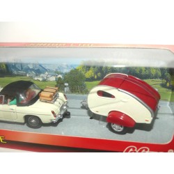 MG MGB Beige avec sa Caravane SCHUCO JUNIOR LINE 1:43 boite carton