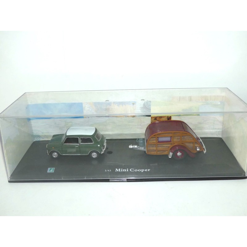 AUSTIN MINI AVEC SA CARAVANE CARARAMA 1:43 boite vitrine