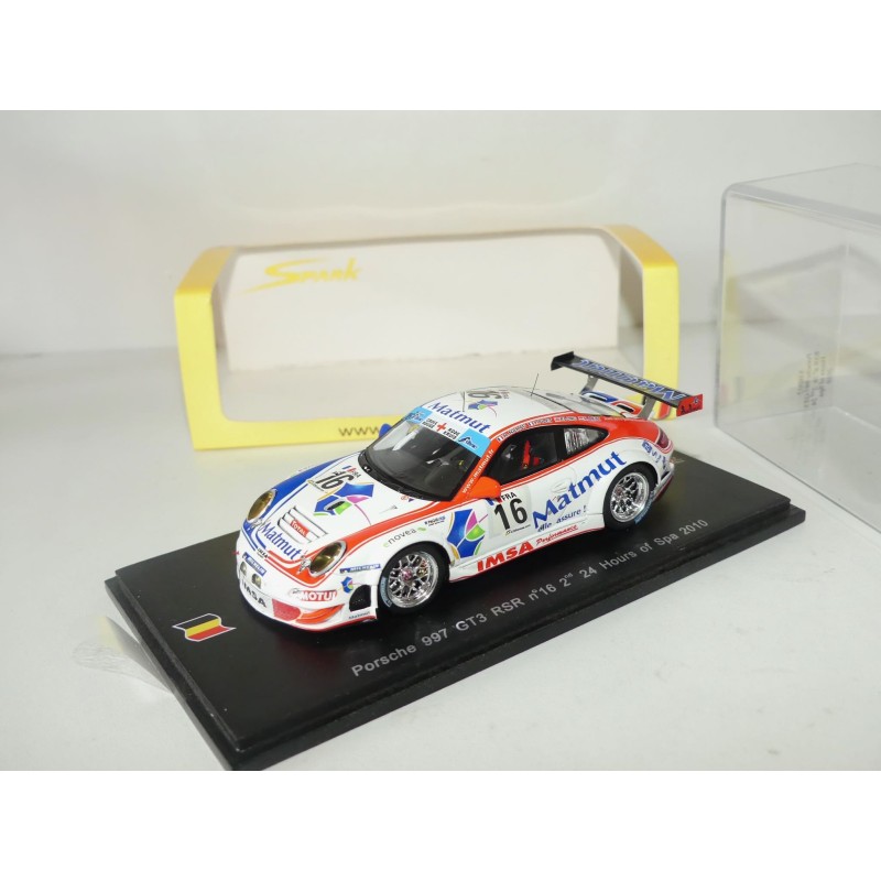 PORSCHE 997 GT3 RSR N°16 24H DE SPA 2010 SPARK SB002 1:43 2ème