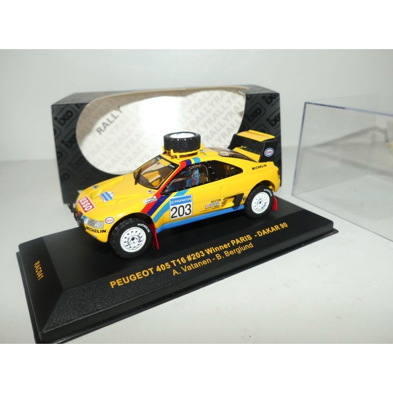 PEUGEOT 405 T16 RALLYE PARIS DAKAR 1990 VATANEN IXO RAC041 1:43 1er