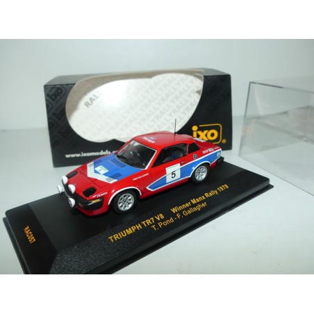 TRIUMPH TR7 NÂ°5 MANX RALLYE 1978 T. POND IXO RAC057 1:43 ArrivÃ©e 1er