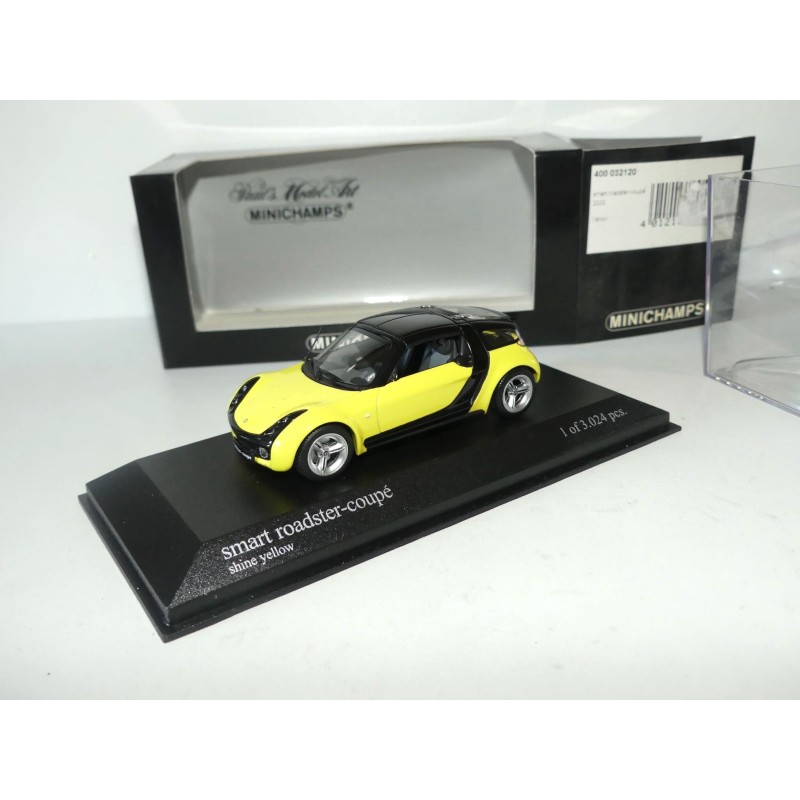 SMART ROADSTER COUPE 2003 Jaune et Noir MINICHAMPS 1:43