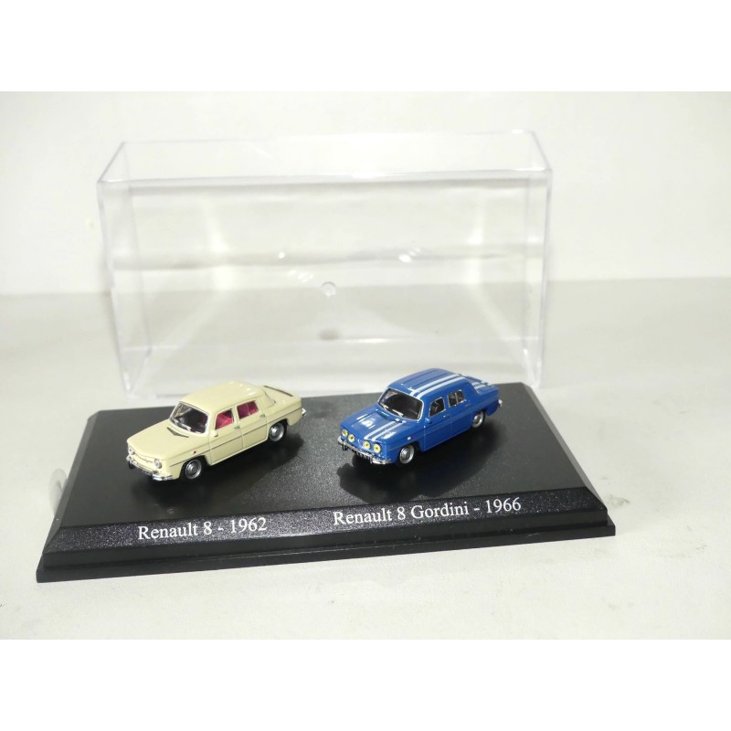 RENAULT 8 1962 Blanc et 8 GORDINI 1966 Bleu UNIVERSAL HOBBIES 1:87