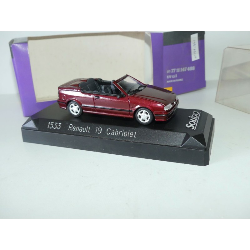 RENAULT 19 CABRIOLET Bordeaux SOLIDO 1:43