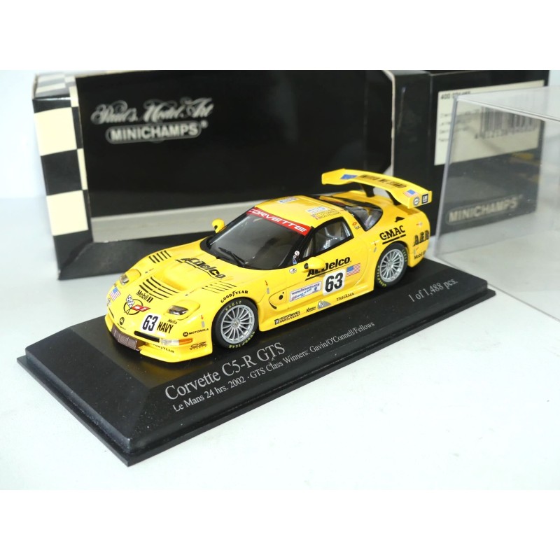 CHEVROLET CORVETTE C5-R GTS NÂ°63 MANS 2002 MINICHAMPS 1:43 ArrivÃ©e 11Ã¨me 1Ã¨r Cat