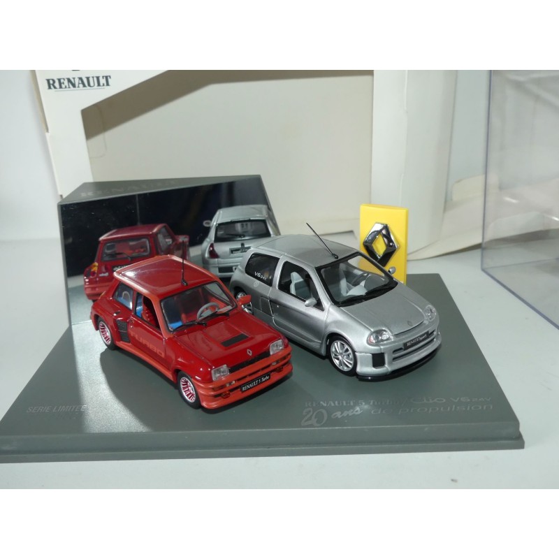 RENAULT 5 TURBO ET CLIO V6 Coffret 20 Ans de Production UNIVERSAL HOBBIES 1:43